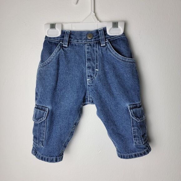 Carter's Vintage Denim Pull-On Cargo Pants 0-3 Months - Picture 1 of 8